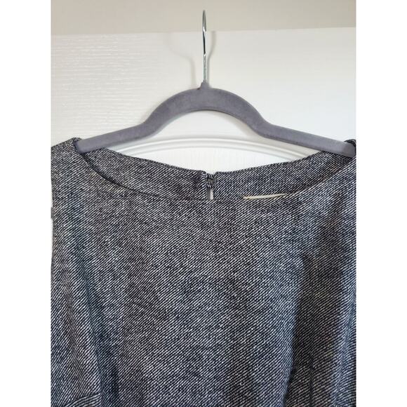 Vintage Milly of New York Wool Silk Suede Tweed Gold Chain Sheath Dress, Size 2 - Picture 3 of 13